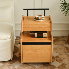 Natural Cherry Wood Tea Table - Elegant and Timeless Design Hersa-1629