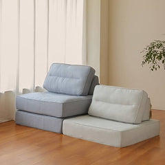 Elegant Beige and Light Blue Sofa - Premium Cotton and Linen Upholstery Hersa-1639
