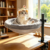 Desk Companion 360° Swivel Cat Hammock – Clamp-On Desk Perch & Multi-Tier Bed