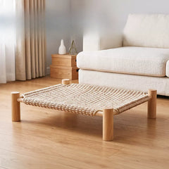 Elevated Wooden Cat Hammock Bed & Sisal Scratcher – Detachable All-Season Lounger