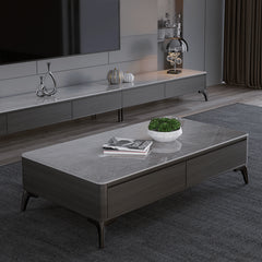 Stylish Pine Multi-Layer Board Tea Table with Modern Sintered Stone Surface faml-305