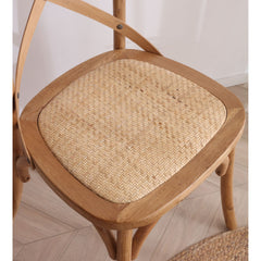 Stylish Beech Wood and Rattan Chair - Natural Elegance for Your Home fcf-1483