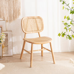 Natural Wood and Rattan Chair - Stylish and Durable Seating Solution fcf-1484