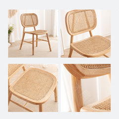 Natural Wood and Rattan Chair - Stylish and Durable Seating Solution fcf-1484