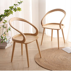 Elegant Natural Wood Chair in Classic Brown and Black Ash Finish fcf-1486