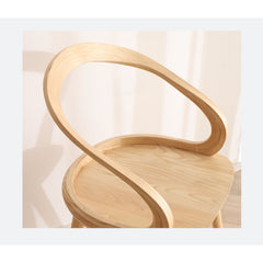 Elegant Natural Wood Chair in Classic Brown and Black Ash Finish fcf-1486