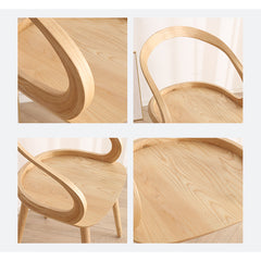 Elegant Natural Wood Chair in Classic Brown and Black Ash Finish fcf-1486