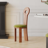 Rustic Natural Wood Chair with Cotton & Linen Cushion - Brown, Black, White Options fcf-1487