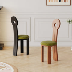 Rustic Natural Wood Chair with Cotton & Linen Cushion - Brown, Black, White Options fcf-1487