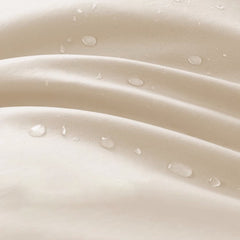 Modern Bed with Black Rubber Wood Frame and Beige Leathaire Upholstery fcf-283