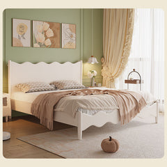 Stylish Solid Wood Bed Frame - Pine & Rubber Wood with Black and White Finishes fcf-289