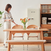 Stylish Natural Cherry Wood Dining Table | Premium Quality & Elegant Design fcp-1296