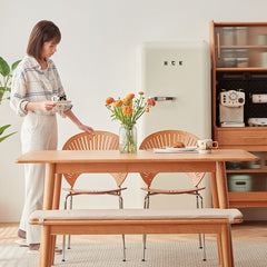 Stylish Natural Cherry Wood Dining Table | Premium Quality & Elegant Design fcp-1296