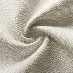 Elegant Cotton-Linen Sofa in White, Light Brown, and Gray with Cherry and Ash Wood Accents fcp-1299
