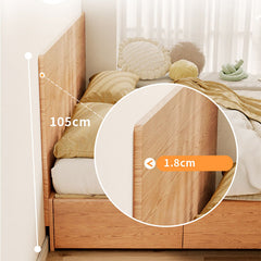 Elegant Ash Wood Bed Frame | Natural Brown & White Finish for Modern Bedrooms fjjj-1657