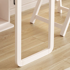 Elegant Ash Wood Table in White and Natural Brown Finish fjnl-1589