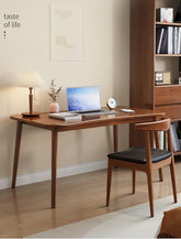 Solid Brown Natural Wood Table with White Rubber Wood Accents fl-246