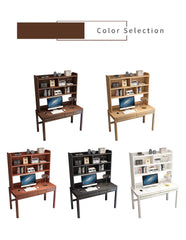 Sleek Modern Desk - Natural Brown Wooden Finish with Black & White Accents fl-253