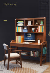 Stylish Multi-Color Home Office Desk - Natural Wood, White, Blue, Pink - Durable Rubber Wood and Particle Board fl-258