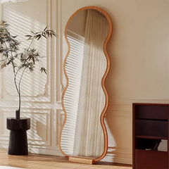 Mirror Brown Black Natural Solid wood Glass Eco-friendly Board flld-6567