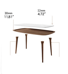 Sleek Matte White Sintered Stone & Ash Wood Dining Table – Modern Elegance for Your Home fmbs-002