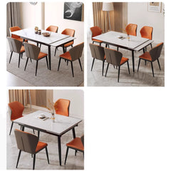 Sophisticated Glossy White Sintered Stone Table - Modern Elegance for Your Home fmbs-011