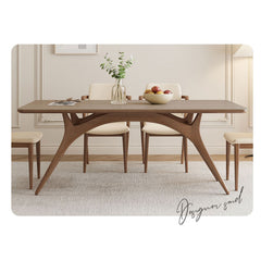 Elegant Brown Natural Black Ash Wood Table with Sintered Stone Top fmbs-013