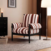 Stylish Ash Wood Armchair with Striped Chenille Upholstery - Perfect for Modern Living Rooms! fme-3135