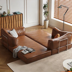 Sofa Brown Beige Black Synthetic leather Down Stuffing cotton fmgj-6329