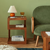 Stylish Light Brown Black Cherry Wood Tea Table - Durable Plywood Construction fmy-687