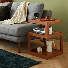 Stylish Light Brown Black Cherry Wood Tea Table - Durable Plywood Construction fmy-687