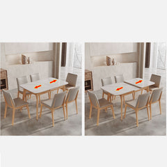 Elegant Natural Sintered Stone Coffee Table with Ash Wood Finish fnl-266