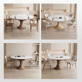Elegant Table with Brown Sintered Stone and Ash Wood Finish fnl-267