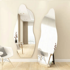 Mirror Silver Glass Solid wood fnls-6520