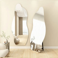 Mirror Silver Glass Solid wood fnls-6520