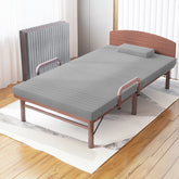 Premium Bed Frame with Grey, Navy Blue, Red, and Dark Brown Coconut Palm Design foltm-1555