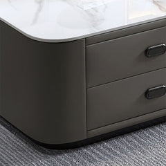 Modern Multi-Color Tea Table – Sintered Stone, Wood, and Metal Fusion frg-500