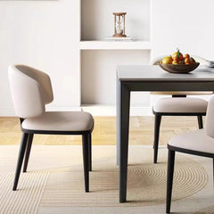 Chair Black White Synthetic leather fsd-6369