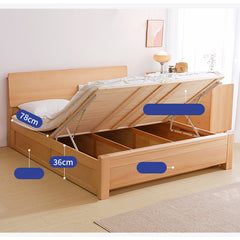 Natural Beech, Pine, and Rubber Wood Bed Frame for Durable Comfort fslmz-1091