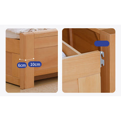 Natural Beech, Pine, and Rubber Wood Bed Frame for Durable Comfort fslmz-1091