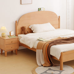 Stylish Natural Beech & Rubber Wood Bedside Cupboard - Modern Design, Reliable Quality fslmz-1093