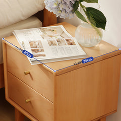 Stylish Natural Beech & Rubber Wood Bedside Cupboard - Modern Design, Reliable Quality fslmz-1093