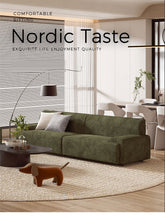 Stylish Scratch-Resistant Off White and Brown Sofa with Black Wood Particle Board Frame fsmy-396