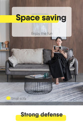 Versatile Gray Blue Sofa with Durable KK Wood Particle Board & Techno Fabric Upholstery fsmy-401