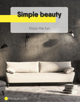 Chic Modern Sofa in Off-White and Gray with Orange Accents and Durable Particle Board Frame fsmy-402