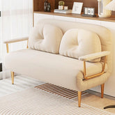 Stylish Faux Leather Sofa in Beige, Khaki, Orange, and Fog Blue - Perfect for Modern Living Rooms fsq-1413