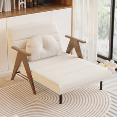 Stylish Rubber Wood Sofa with Faux Leather in Beige, Khaki, Orange & Fog Blue fsq-1415