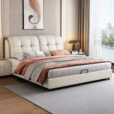 Bed Beige Blue Synthetic leather Solid wood Multi-layer board fxbl-6386