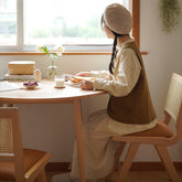 Elegant Natural Beech Wood and Metal Dining Table - Stylish and Durable fxgmz-602