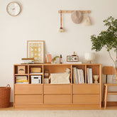 Stylish Beech Wood Multi-Layer Board Cabinet - Natural Wood Finish fxgmz-608
